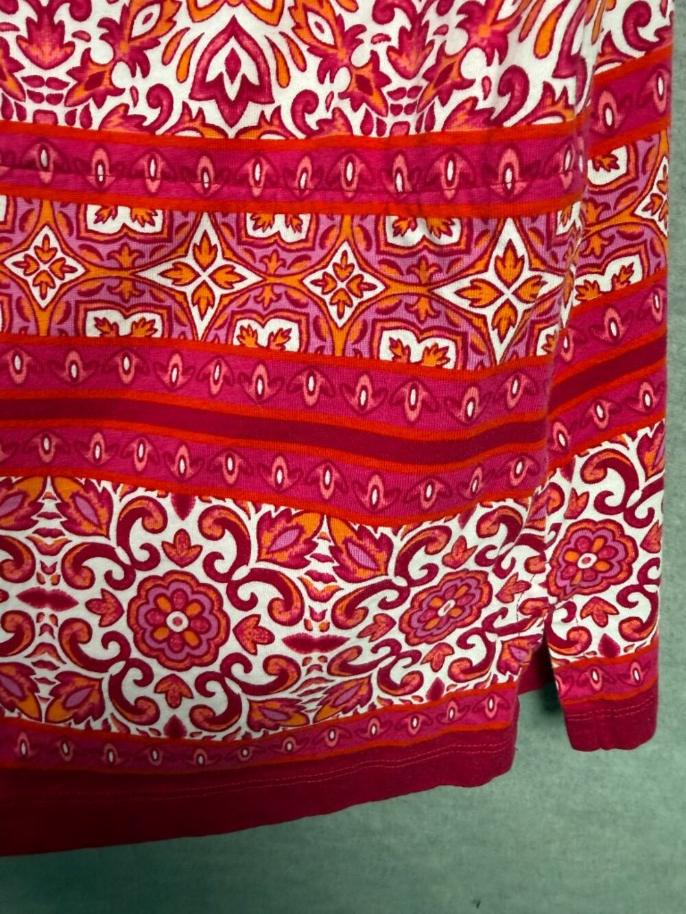 Lands End 3X Sleeveless Beach Dress Pink Coral Floral 100% Cotton Shift - Picture 4 of 11